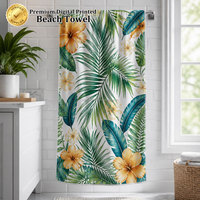 Custom Personalized Beach Towel Cotton Digital Printed 400GSM Oversized Hotel Spa Quality Beach Towel Free Design Service