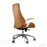 Chaise de bureau exécutive à dossier haut en PU, réglable en hauteur, pivotante à 360°, ergonomique, minimaliste, avec dossier en panneau E1 double couche