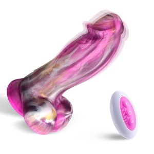 Vibratore Realistico in Silicone per Stimolazione Punto G, Vaginale e Anale, con Telecomando, Grande Dildo Fantasy per Donne - Product Image 1