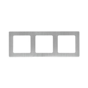 Placca a muro in alluminio a 3 interruttori, colore argento, ideale per sistemi di illuminazione e controllo di dispositivi elettrici. - Product Image 3