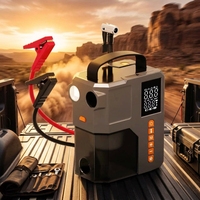 Aspirateur de voiture sans fil 4-en-1 d'urgence 14,8 V, démarreur de secours, batterie externe, gonfleur de pneus portable avec lumière LED SOS