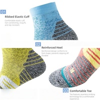 Chaussettes de compression en tricot à séchage rapide pour hommes et femmes, avec languettes de traction, pour la course à pied, le fitness, antidérapantes, adaptées à toutes les saisons
