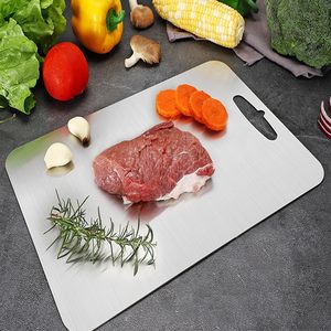 Tabla de Cortar de Metal Grande y Duradera de Grado Alimenticio para Cocina, Tabla de Cortar de Titanio de Doble Cara, Tabla de Cortar de Acero Inoxidable 304 - Product Image 2