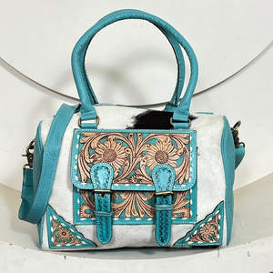 Nouveau sac à main Speedy en cuir de vachette façonné à la main par un designer occidental, avec motifs floraux sculptés, style vintage, sac bandoulière pour femme - Product Image 4