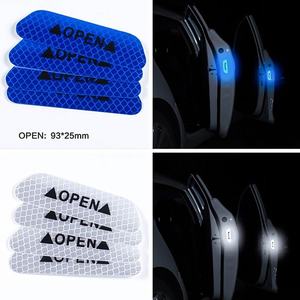 Juego de 4 Pegatinas para Puerta de Coche, Señal de Advertencia de Seguridad Universal, Cinta Reflectante de Alta Visibilidad, Pegatina para Casco de Motocicleta - Product Image 6