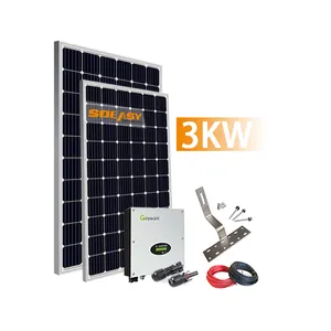 SOEASY完全な太陽エネルギーシステム設計3Kwソーラーパネルキットシステム太陽光発電3000Wグリッド上