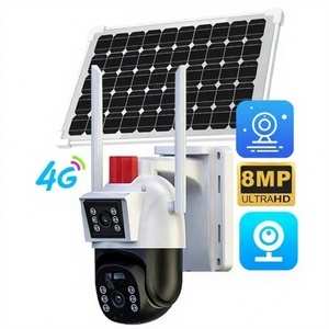 Caméras de surveillance réseau CCTV de sécurité extérieures V380 WIFI à énergie solaire intelligente de haute qualité, économie d'énergie, carte SIM 4G, PTZ - Product Image 1
