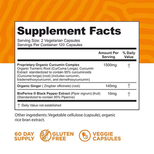 Cápsulas de Cúrcuma y Curcumina con Extracto Orgánico de Jengibre y Pimienta Negra para el Apoyo Inmunológico, OEM - Product Image 5