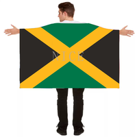 Cape drapeau de la Jamaïque personnalisée, à porter sur le corps, en polyester lavable, pour une utilisation répétée sur des événements prolongés