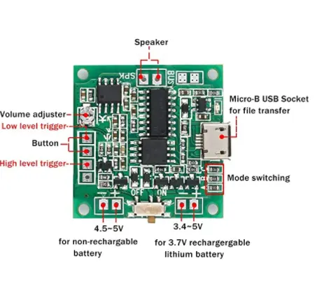 Light Sensitive Sensor Activated Voice Recorder Sound Chip Module