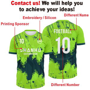 Jersey Olahraga Musim Panas Custom Dye, Bahan Polyester Bernapas, Kerah Bulat, Kaos Sepak Bola Lengkap OEM, Jersey Latihan Sepak Bola Musim Panas untuk Pria - Product Image 6