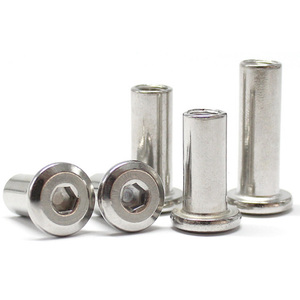 M3 M4 M6 M8 1/4 3/8 Nnickel Plated Butt <strong>Countersink</strong> Flat Head Sleeve Barrel Furniture Lock Sleeve Nut Semi Hollow Tubular <strong>Rivet</strong> - Product Image 3