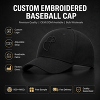 Gorra de Béisbol de Lujo Geométrica, Personalizada con Logotipo Bordado, de Sarga de Algodón Negra, Estructurada, de 6 Paneles, Ajustable, con Hebilla de Cobre Plateado