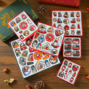 Christmas gift <b>boxes</b> containing <b>small</b> wooden Christmas ornaments, pendants, and accessories; <b>small</b> Christmas tree ornaments. - Product Image 2