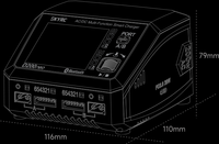 Chargeur intelligent SkyRC D200neo 800W double canal AC/DC multifonction en plastique