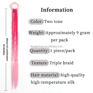 <span class=keywords><strong>Trecce</strong></span> colorate sfumate per bambine elastico elastico per <span class=keywords><strong>trecce</strong></span> intrecciate per coda di cavallo - Product Image 2