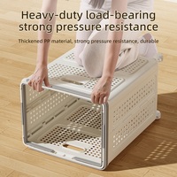 Panier à linge pliable ventilé avec roulettes, panier de rangement pour vêtements sales pliable