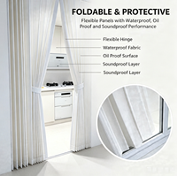 Porte coulissante pliante en PVC décorative moderne sur mesure pour l'intérieur, avec revêtement imperméable, pour la séparation des espaces du salon