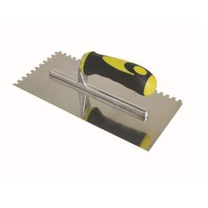 John Tools 8203E truelle de plissage acier inoxydable poignée en caoutchouc outils à main de chine dents crantées truelle de plissage coulis flotteur - Product Image 1