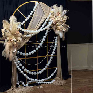 Hot Wedding Props Iron Screen Wedding Stage Layout Gold Metal Arch Welcome Area Decorative <strong>Background</strong> Frame - Product Image 4