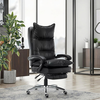 Chaise de bureau de direction ergonomique moderne avec repose-pieds, support lombaire, massage en cuir, extensible, vente en gros, chaise de gestionnaire saine