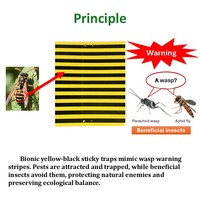 Piège collant jaune pour abeilles 20x25cm, protection bionique contre les guêpes rayées, protège les pollinisateurs, serres, fermes biologiques, contre les pucerons, les moucherons blancs et les thrips