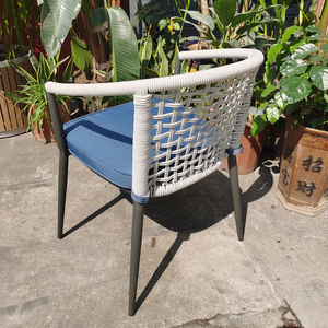 Ensemble de chaises de patio modernes en aluminium meubles de jardin en <span class=keywords><strong>osier</strong></span> et rotin empilables avec matériau métallique - Product Image 5