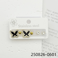 Anting-anting Stud Emas & Set Cangkang Hati Warna-warni Perhiasan Mewah Elegan Fashion Grosir
