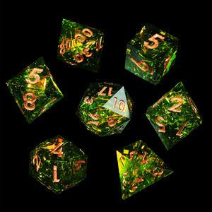 Juego de dados MINI PLANET DND, dados de resina poliédrica de colores hechos a mano con bordes afilados para juegos TRPG, juego de dados DND personalizados y D6 D20 - Product Image 1