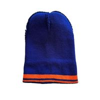 Fabricant de chapeaux en gros – Bonnets jacquard à rayures double couche, bord lisse, bordure bouclée, 100 % acrylique, tricotés avec pompon