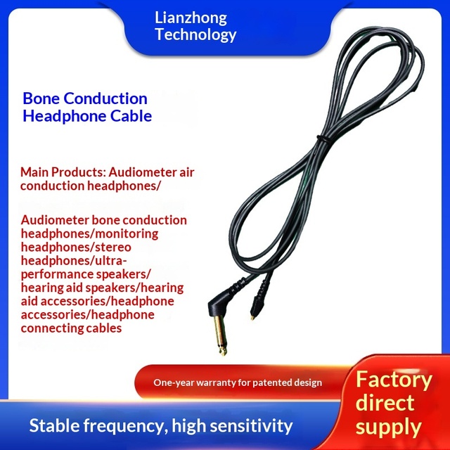 B71 Bone Conduction Headphone Cable 4.5mm Solder Pin Wired Straight Head ABS Material