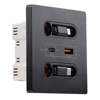 86 tipe 20W soket dinding USB pengisian cepat Panel sakelar kompatibel Android Apple 2 kabel Data tipe-c untuk sakelar ponsel