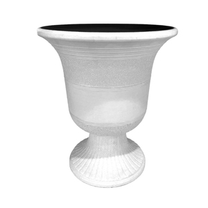 Jardinière vintage texturée en plastique PP de 16 pouces, pot de fleurs en forme d'urne <span class=keywords><strong>sur</strong></span> piédestal, finition mate, durable, légère, pour la maison et le jardin, avec drainage - Product Image 6
