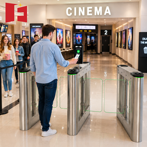Smart Security Turnstile Gate Swing Barrier for Cinema Entrance With Automatic Control Infrared Sensor Fire Safety System