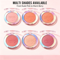 Palette de fard à joues en poudre haute pigmentation personnalisable avec logo, vente en gros, blush vegan longue tenue et waterproof pour lèvres et joues