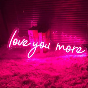 Insegna al Neon LED Personalizzata 'Ti Amo di Più' per Negozi, Logo Aziendale, Design per Decorazione Murale - Product Image 1
