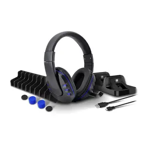 TP4-18101 Protection <span class=keywords><strong>Pack</strong></span> 5 en 1 <span class=keywords><strong>Pack</strong></span> de Jeu Filaire Casque Ecouteurs Autre Jeu Accessoires Pour <span class=keywords><strong>Playstation</strong></span> <span class=keywords><strong>4</strong></span> série - Product Image 1