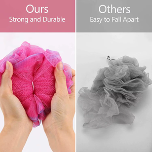Custom Logo Wholesale 75g Extra Large Loofah <strong>Shower</strong> Net Sponge Soft Mesh Exfoliating Body Back Scrubber Bath Puff Pouf Women Men - Product Image 6