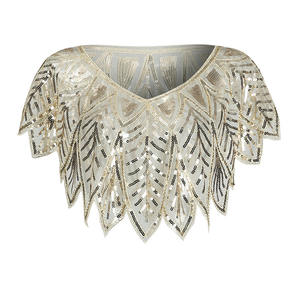 1920s châle enveloppes paillettes perlées soirée Cape mariée châle boléro clapet déco mariage Cape couvrir - Product Image 4