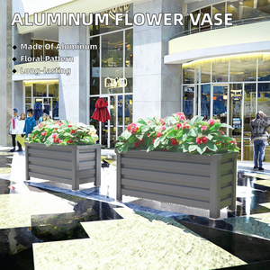 <span class=keywords><strong>Pot</strong></span> de fleurs en aluminium pour la décoration extérieure de la maison, jardin, assemblage en métal, grande taille - Product Image 1