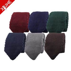 Wholesale 2020 New Design Knitted Necktie Plain <strong>Burgundy</strong> Mens Knit <strong>Ties</strong> for Custom - Product Image 1