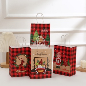 Customized Christmas Kraft Paper Gift Bags Clothing Jewelry and Shopping Bags with Printed Logo for Bulk Promotion - Product Image 1