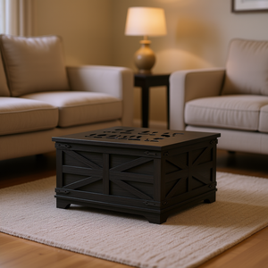 Mesa de centro moderna de madera rústica con almacenamiento para muebles de sala de estar - Product Image 2