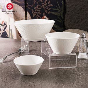 Cuencos blancos con borlas WEIYE, cuencos redondos <span class=keywords><strong>de</strong></span> porcelana para cena, <span class=keywords><strong>arroz</strong></span>, <span class=keywords><strong>sopa</strong></span>, ensalada, cerámica, logotipo personalizado, <span class=keywords><strong>restaurante</strong></span>/4/4, 5/5/6/7/8/9 pulgadas, cuencos blancos - Product Image 1