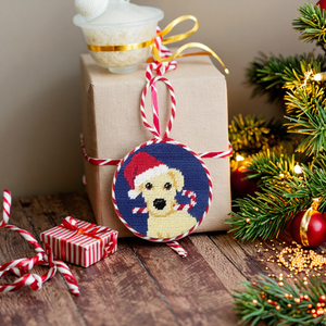 Chất Lượng Cao Tùy Chỉnh Thủ Công Mỹ Nghệ Needlepoint Túi Quyến Rũ Độc Đáo Trong Nhà Giáng Sinh Trang Trí Lông Thiết Kế Vòng Tròn Hình Dạng Trang Trí Túi - Product Image 4