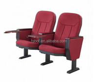 Chaise d'auditorium ergonomique en tissu rembourré avec tablette d'écriture rétractable pour salle de réunion publique