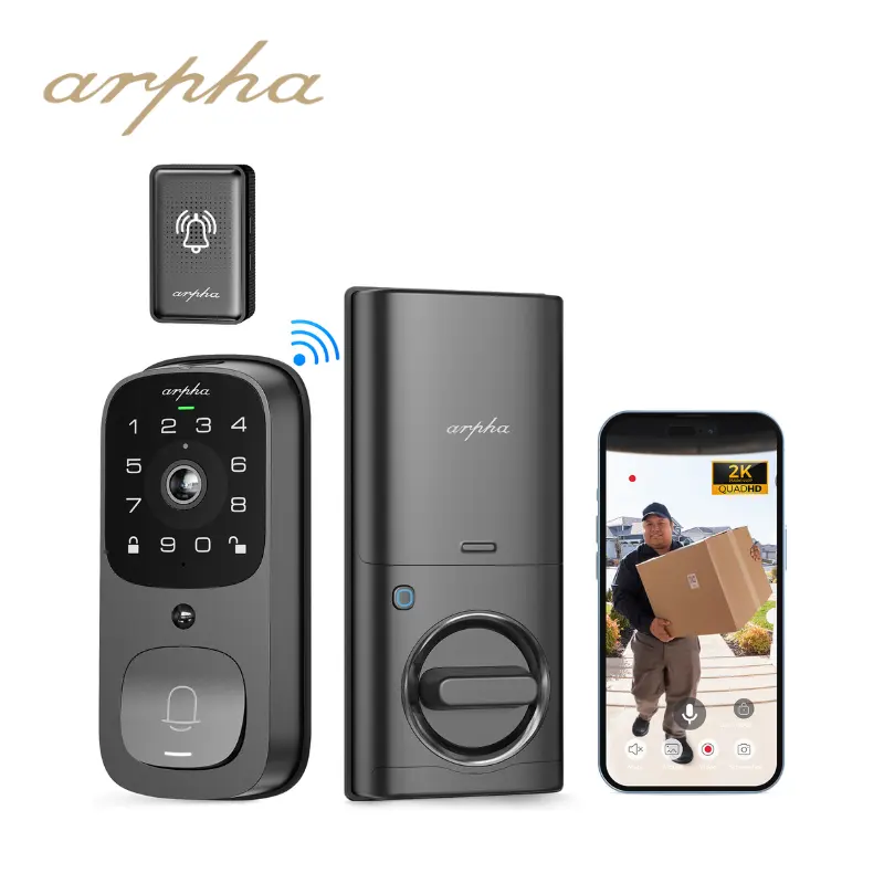 Arpha AL501 kamera sidik jari Digital, bel pintu kunci pintar dengan kamera