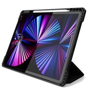 Étui antichoc <span class=keywords><strong>vert</strong></span> transparent pour <span class=keywords><strong>iPad</strong></span> 7 8 9 10,2 pouces en PC et TPU avec airbag, support pliable à quatre coins, porte-crayon et fonction veille/réveil automatique - Product Image 3