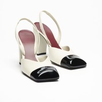 Chaussures à talons hauts de luxe pour femmes, personnalisées, style rétro, à bout carré, slingback, avec talon carré et couleurs assorties