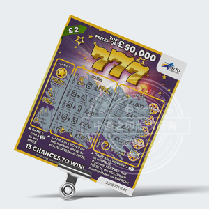 Lotto billets <span class=keywords><strong>de</strong></span> loterie carte à gratter conception gratuite billets à gratter gagnant fabricant <span class=keywords><strong>de</strong></span> cartes à gratter - Product Image 2